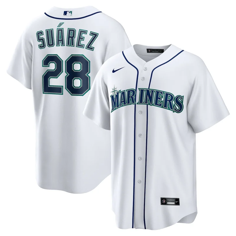 Seattle Mariners Eugenio SuÃ¡rez White Home Player Jersey