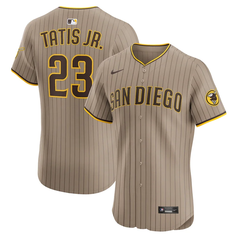 San Diego Padres Fernando Tatis Jr. Khaki Sand Elite Jersey