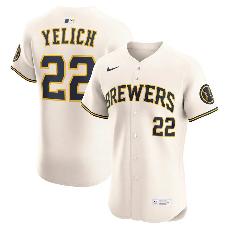 Milwaukee Brewers Christian Yelich White Home Jersey - Image 5
