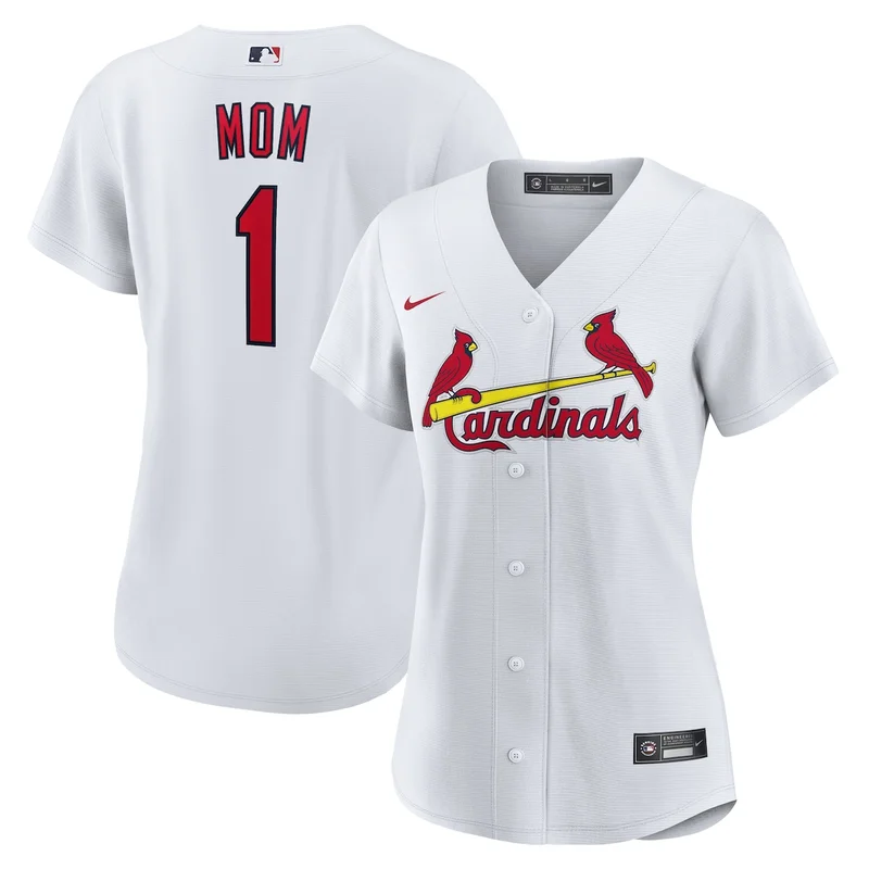 St Louis Cardinals  White #1 Mom Home Jersey