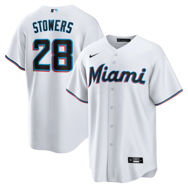 Miami Marlins Eury Perez White Home Jersey - Image 4