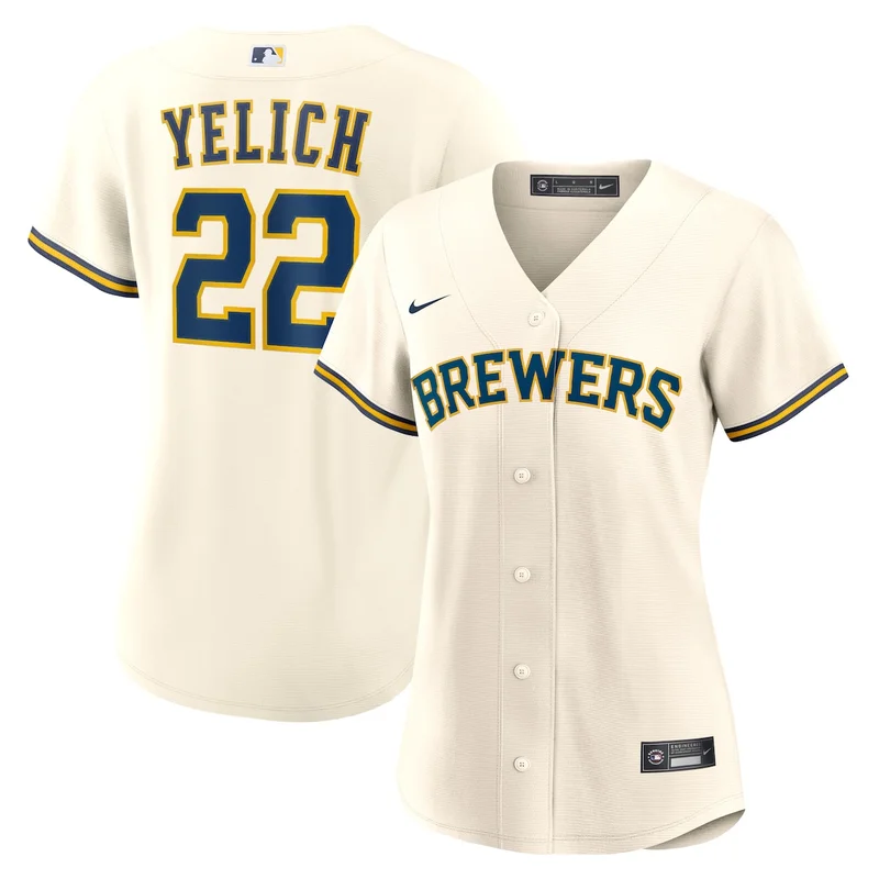 Milwaukee Brewers Christian Yelich White Alternate Player Jersey - Image 4