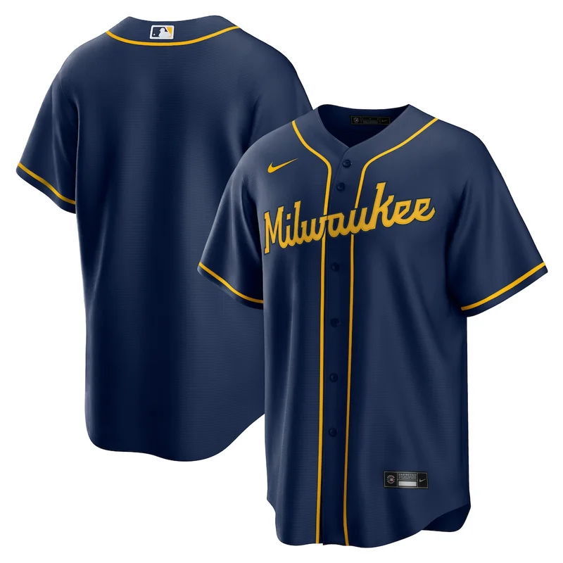 Milwaukee Brewers Christian Yelich White Alternate Player Jersey - Image 5
