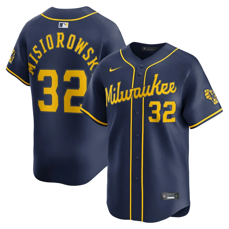 Milwaukee Brewers Jacob Misiorowski Navy Alternate Limited Jersey