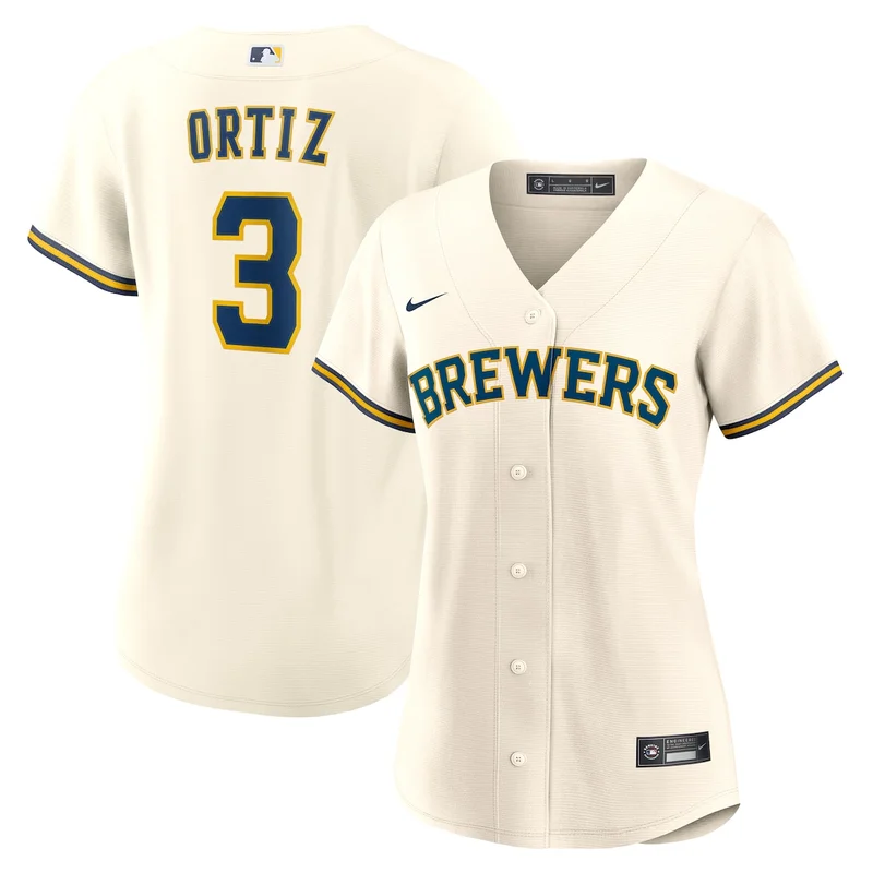 Milwaukee Brewers Joey Ortiz Cream Home Jersey