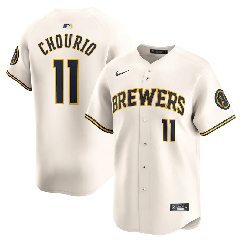 Milwaukee Brewers Joey Ortiz Cream Home Jersey - Image 3