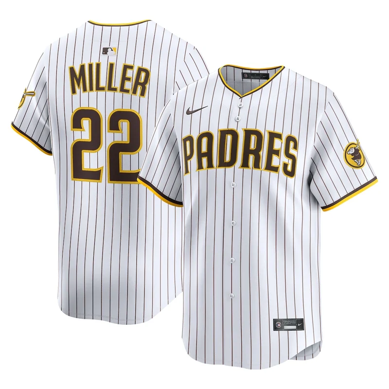 San Diego Padres Mason Miller White Home Limited Player Jersey - Image 4