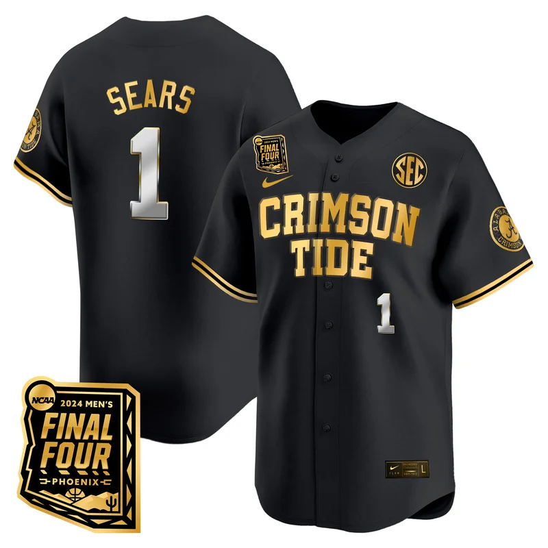 Alabama Crimson Tide #23 Pringle White Gold Jersey Final Four Patch Baseball All Stitched - Image 3