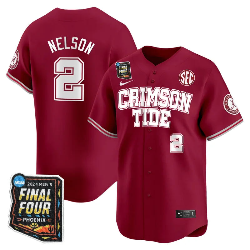 Alabama Crimson Tide White Jersey Final Four Patch Baseball All Stitched - Image 3