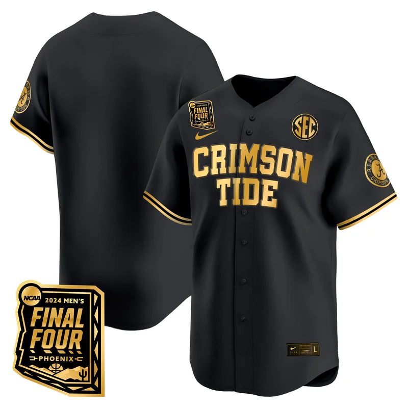 Alabama Crimson Tide #3 Griffen Black Jersey Final Four Patch Baseball All Stitched - Image 4