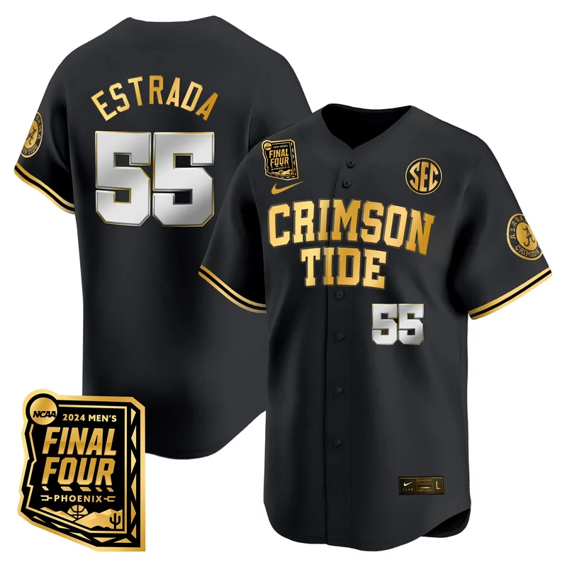 Alabama Crimson Tide #23 Pringle White Gold Jersey Final Four Patch Baseball All Stitched - Image 5