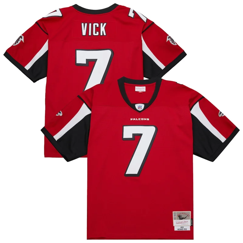Atlanta Falcons Michael Vick Black Big & Tall 2002 Retired Player Jersey - Image 3