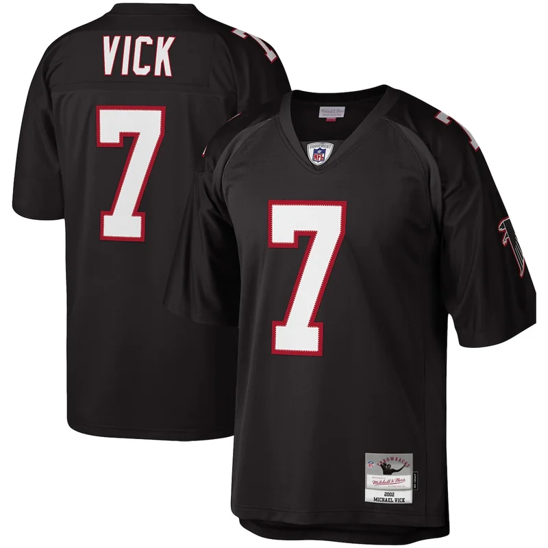 Atlanta Falcons Michael Vick Black Big & Tall 2002 Retired Player Jersey - Image 2