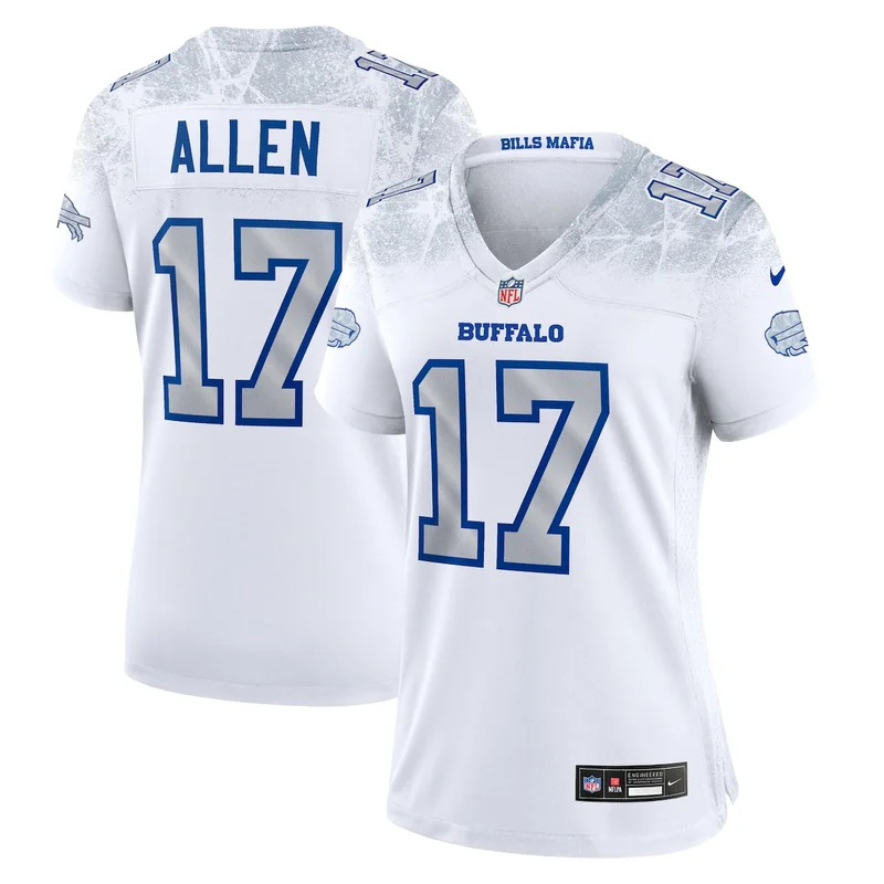 Buffalo Bills Josh Allen White 2025 Rivalries Collection Game Jersey - Image 3