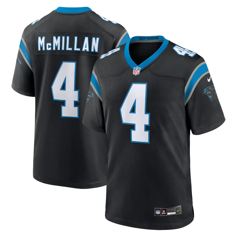 Carolina Panthers Tetairoa McMillan Black 2025 NFL Draft First Round Pick Game Jersey - Image 2