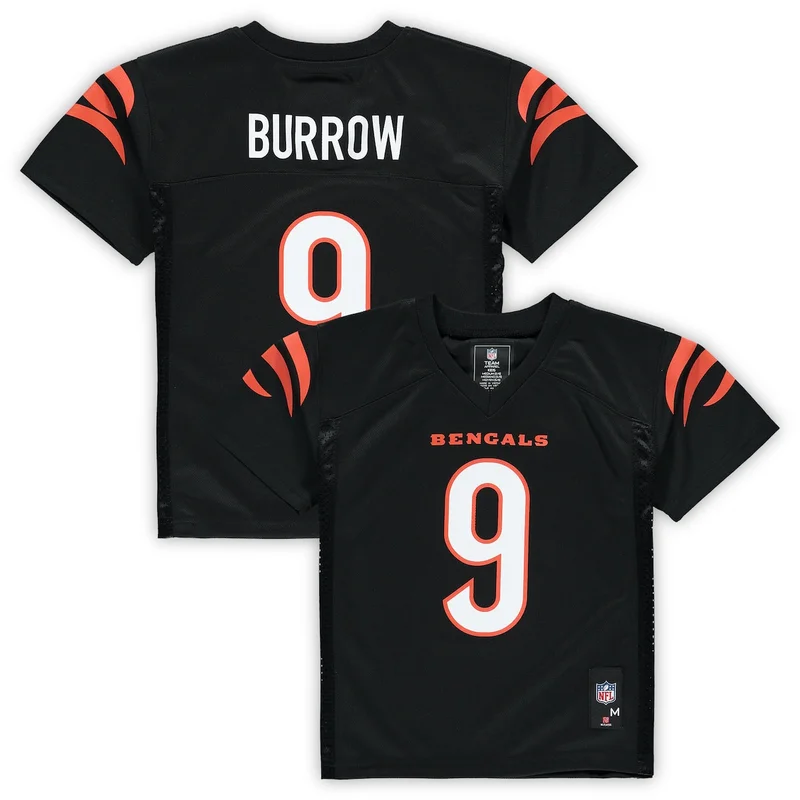 Preschool Cincinnati Bengals Joe Burrow Black Game Jersey - Image 2