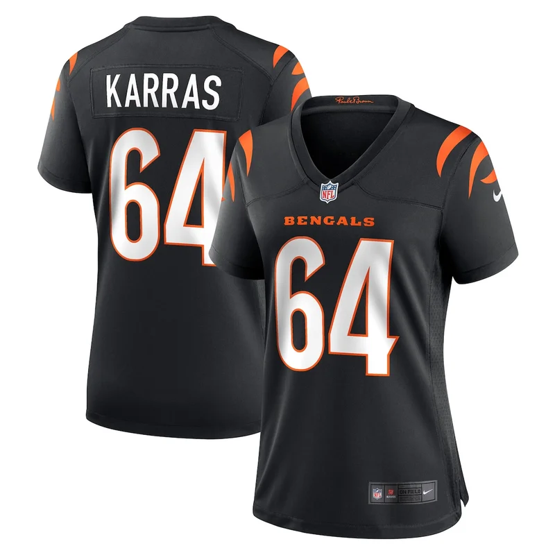 Cincinnati Bengals Ted Karras Black Game Player Jersey