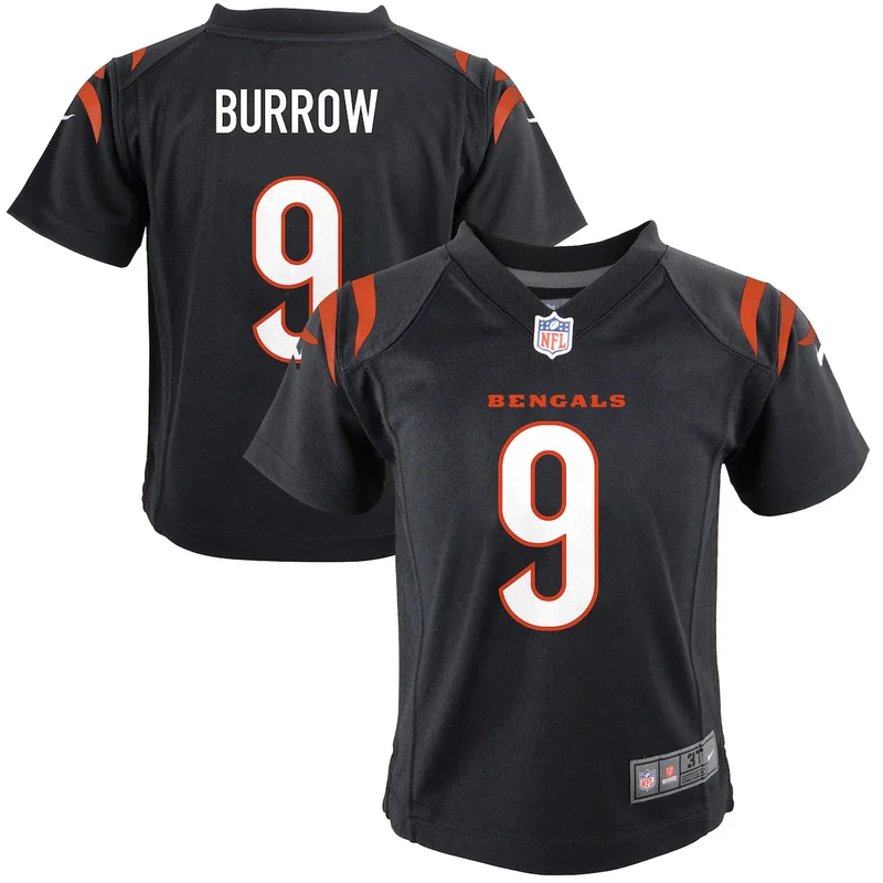 Preschool Cincinnati Bengals Joe Burrow Black Game Jersey