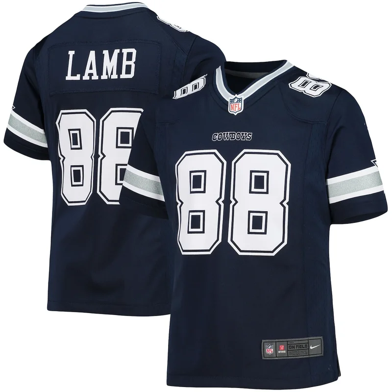 Girls Dallas Cowboys CeeDee Lamb Navy Game Jersey