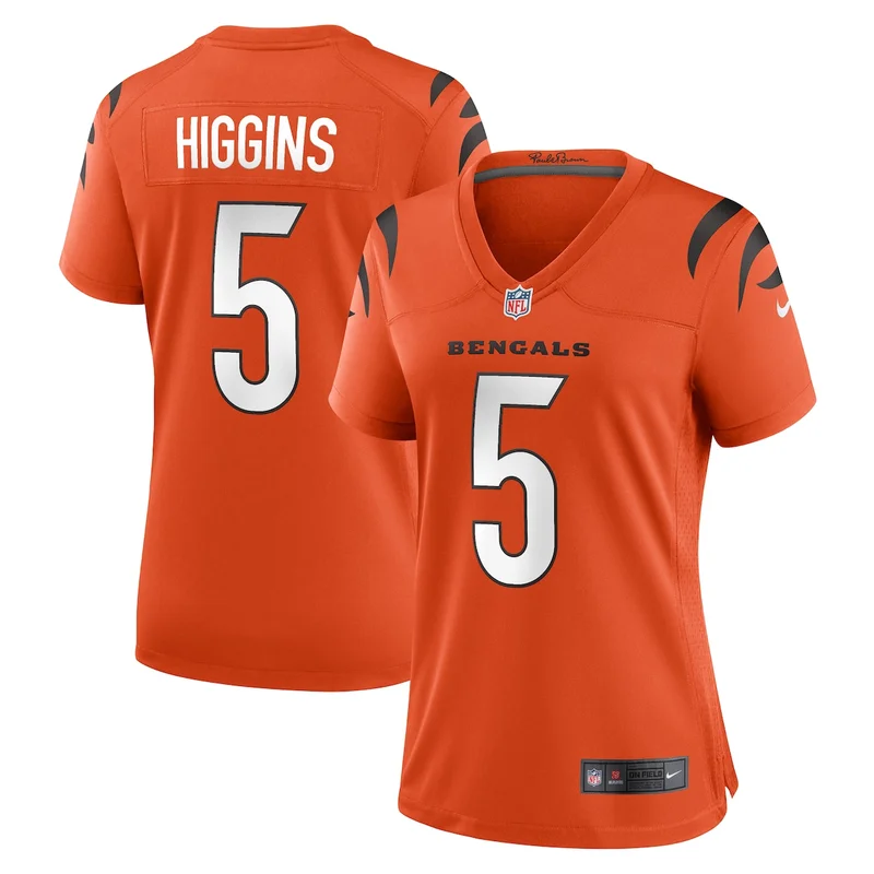 Cincinnati Bengals Tee Higgins Orange Alternate Game Jersey - Image 2