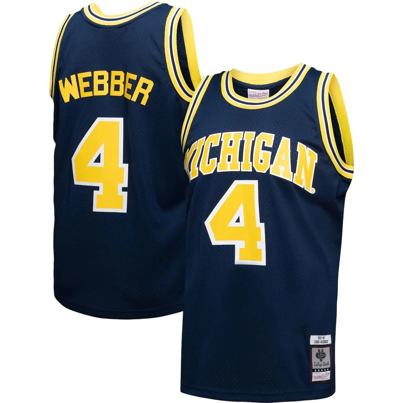 Glen Rice Navy Michigan Wolverines 1988/89 Authentic Jersey Basketball - Image 4