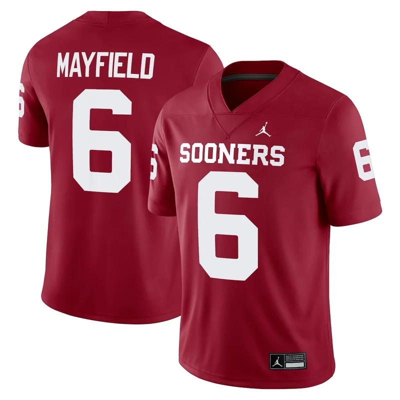 Jordan Brand CeeDee Lamb Crimson Oklahoma Sooners Football Jersey Alumni Player Game - Image 3