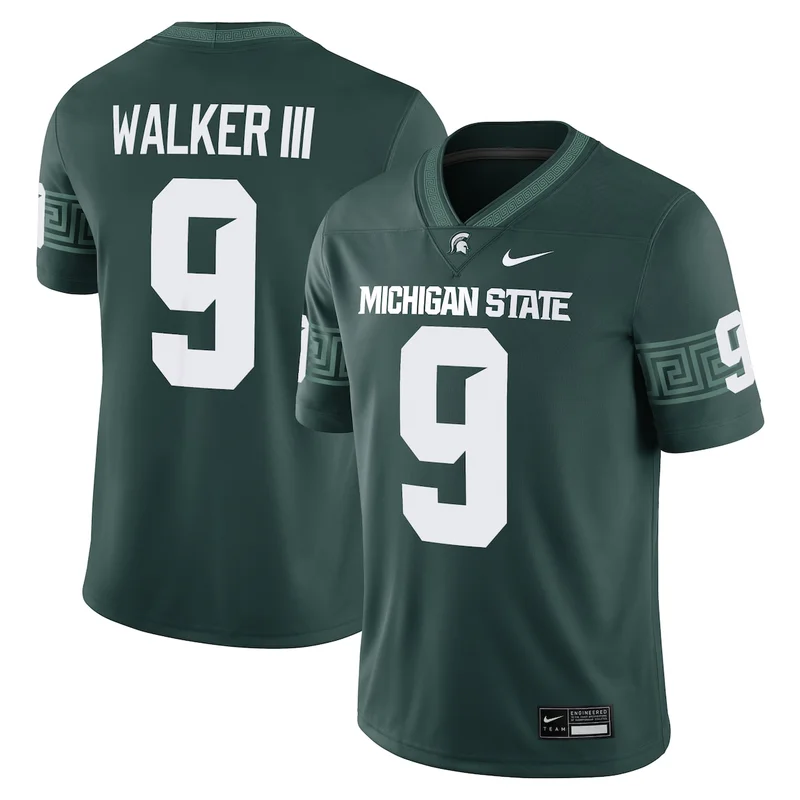 #1 Black Michigan State Spartans Untouchable Game Football Jersey - Image 5