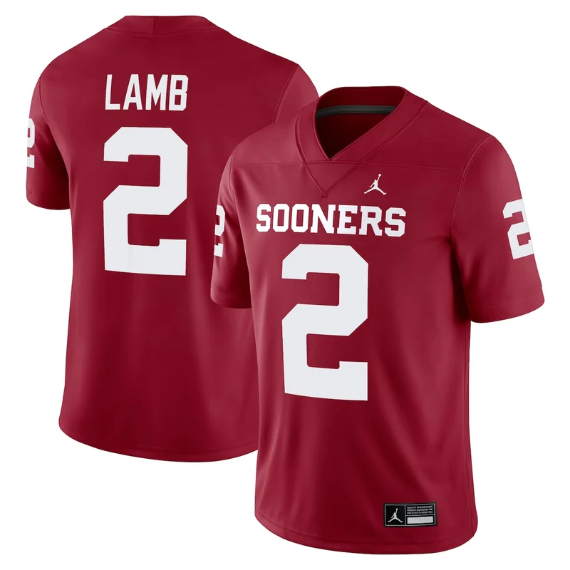 Jordan Brand CeeDee Lamb Crimson Oklahoma Sooners Football Jersey Alumni Player Game 