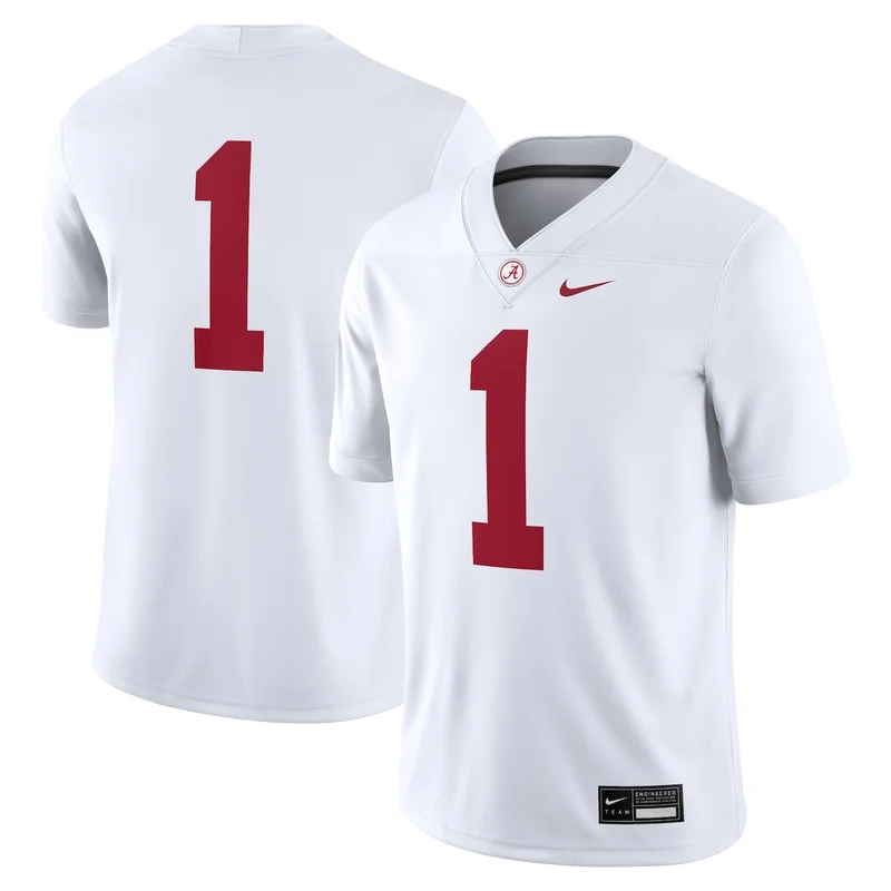 #1 White Alabama Crimson Tide Game Football Jersey 