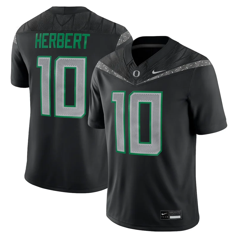 Justin Herbert Black Oregon Ducks Football Jersey Alumni Game 