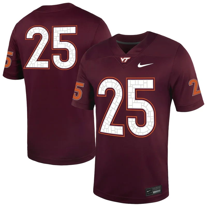 #25 Maroon Virginia Tech Hokies Untouchable Football Jersey - Image 3