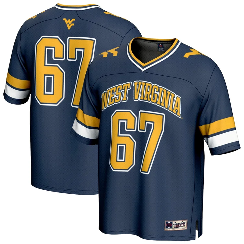 #67 Navy West Virginia Mountaineers Lightweight Collegiate Football Jersey GameDay Greats 