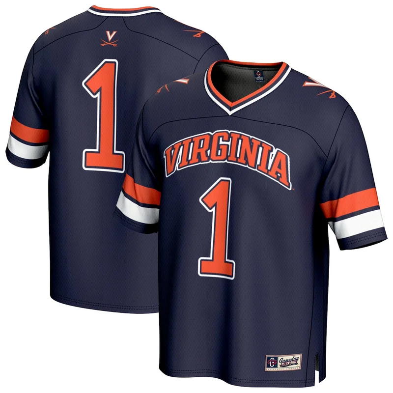 #1 Black Virginia Cavaliers Endzone Football Jersey GameDay Greats - Image 2