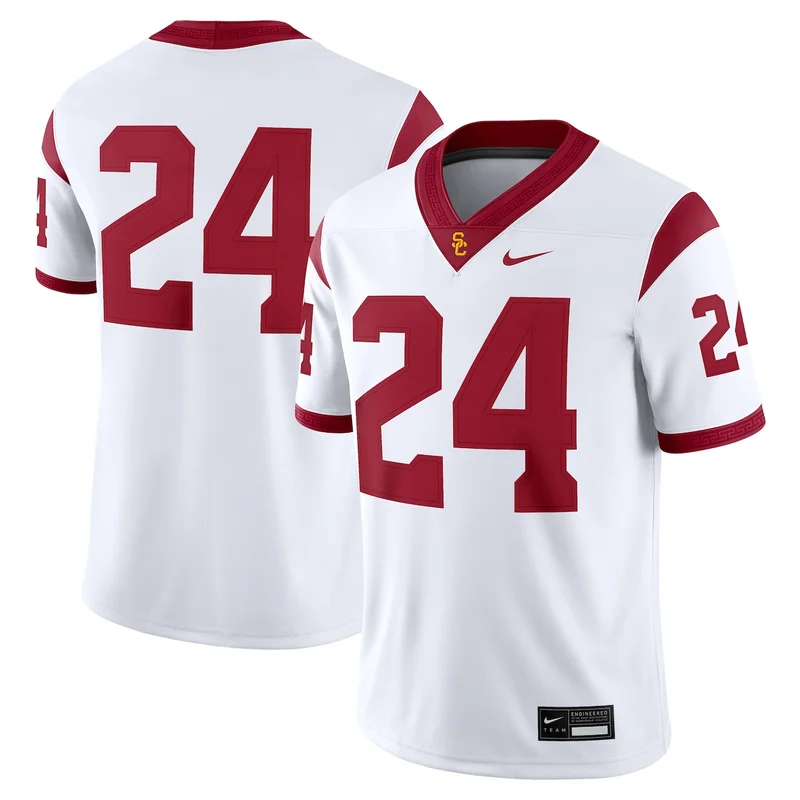 #24 White USC Trojans Game Football Jersey 