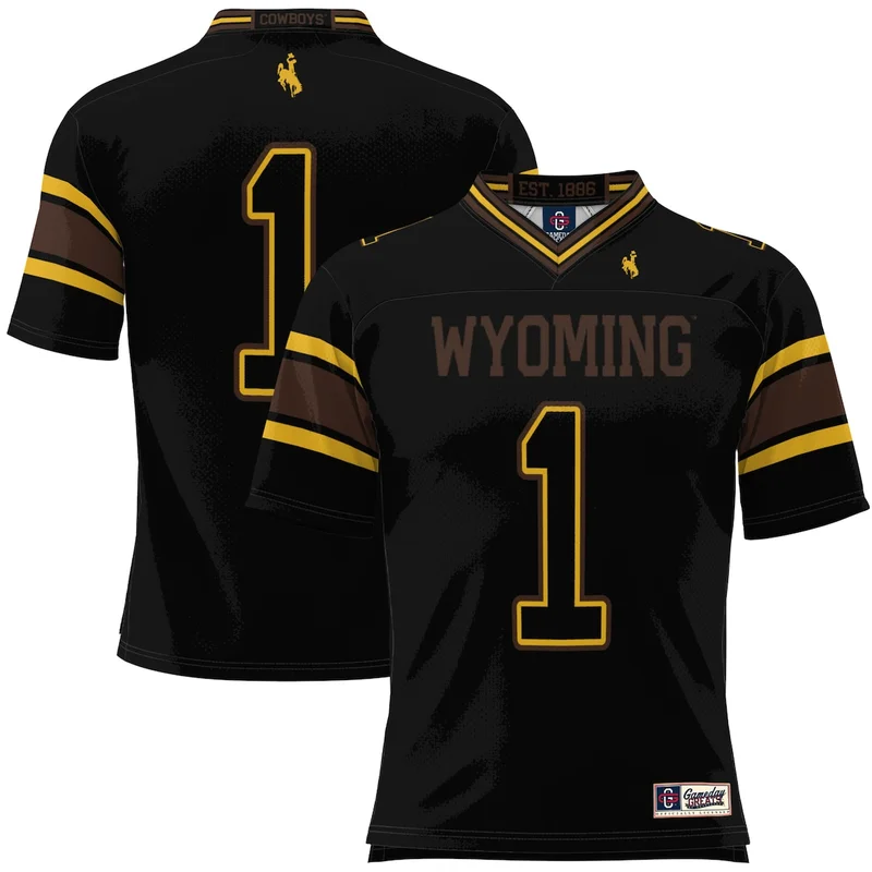 #1 Black Wyoming Cowboys Football Jersey GameDay Greats - Image 3