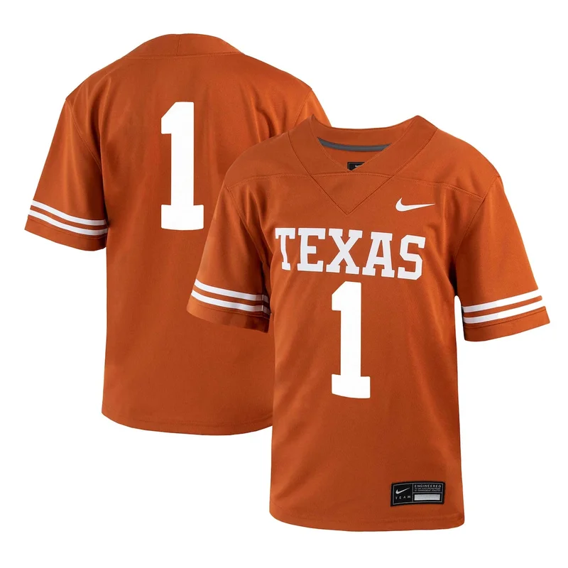 #1 Texas Orange Texas Longhorns Game Football Jersey - Image 2
