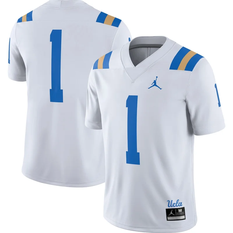 Jordan Brand #1 Blue UCLA Bruins Game Football Jersey - Image 2