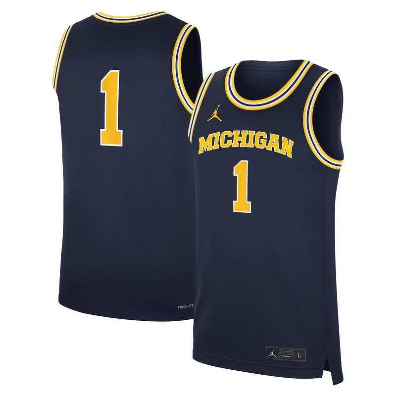 Unisex #1 Navy Michigan Wolverines Lightweight Basketball Jersey GameDay Greats - Image 3
