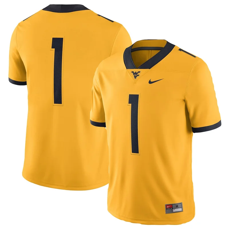 Gold West Virginia Mountaineers Football Jersey Alternate Game 