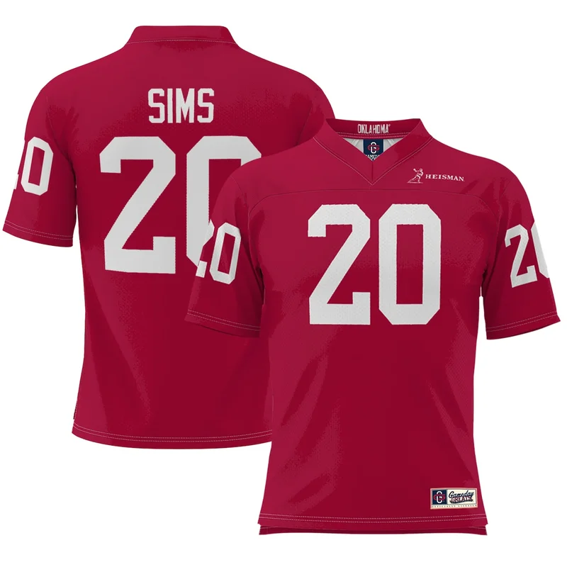 Billy Sims Crimson Oklahoma Sooners Heisman Football Jersey 