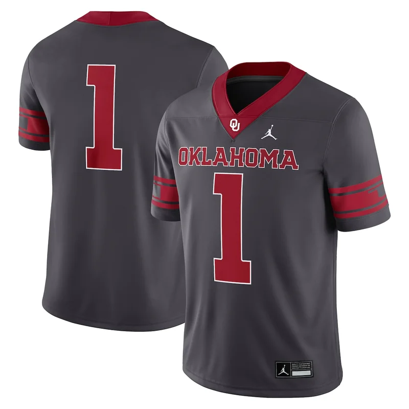 Jordan Brand #1 Natural Oklahoma Sooners Football Jersey Alternate Game - Image 2