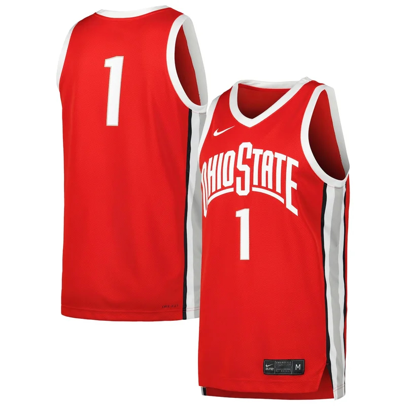 #1 Scarlet Ohio State Buckeyes Jersey Basketball 