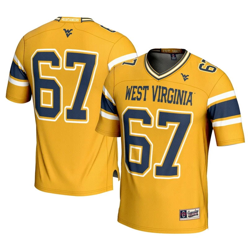 #67 Navy West Virginia Mountaineers Lightweight Collegiate Football Jersey GameDay Greats - Image 2