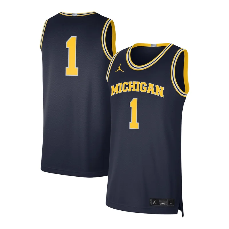 Glen Rice Navy Michigan Wolverines 1988/89 Authentic Jersey Basketball - Image 2