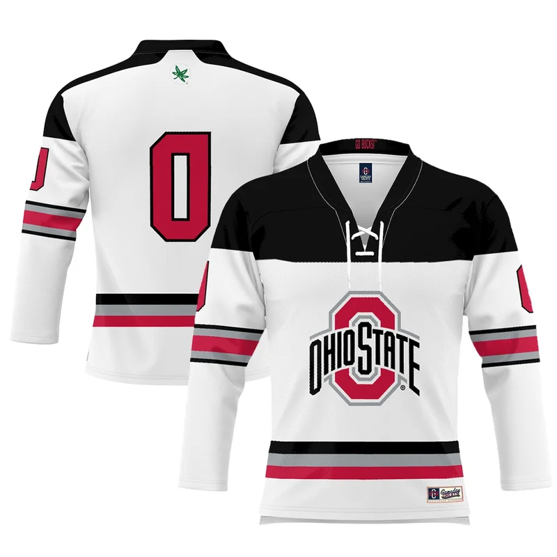 Unisex #0 White Ohio State Buckeyes Hockey Jersey GameDay Greats 