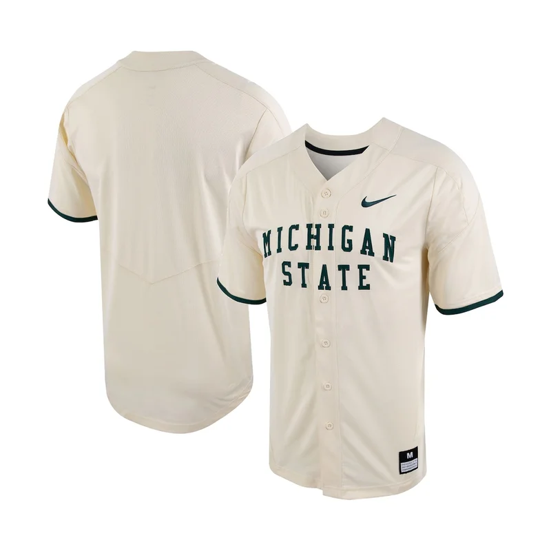White Michigan State Spartans Baseball Jersey - Image 5