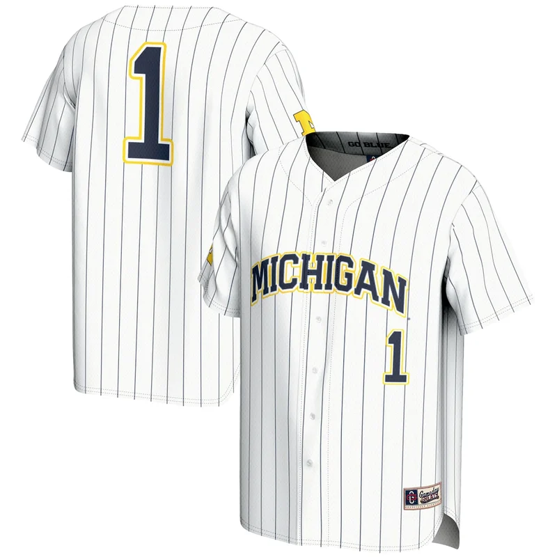 #1 White Michigan Wolverines Lightweight Baseball Jersey GameDay Greats 