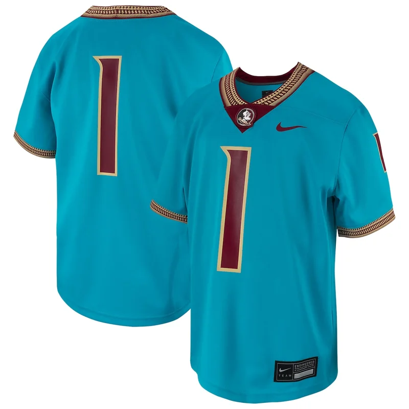 #1 Turquoise Florida State Seminoles Untouchable Game Football Jersey 