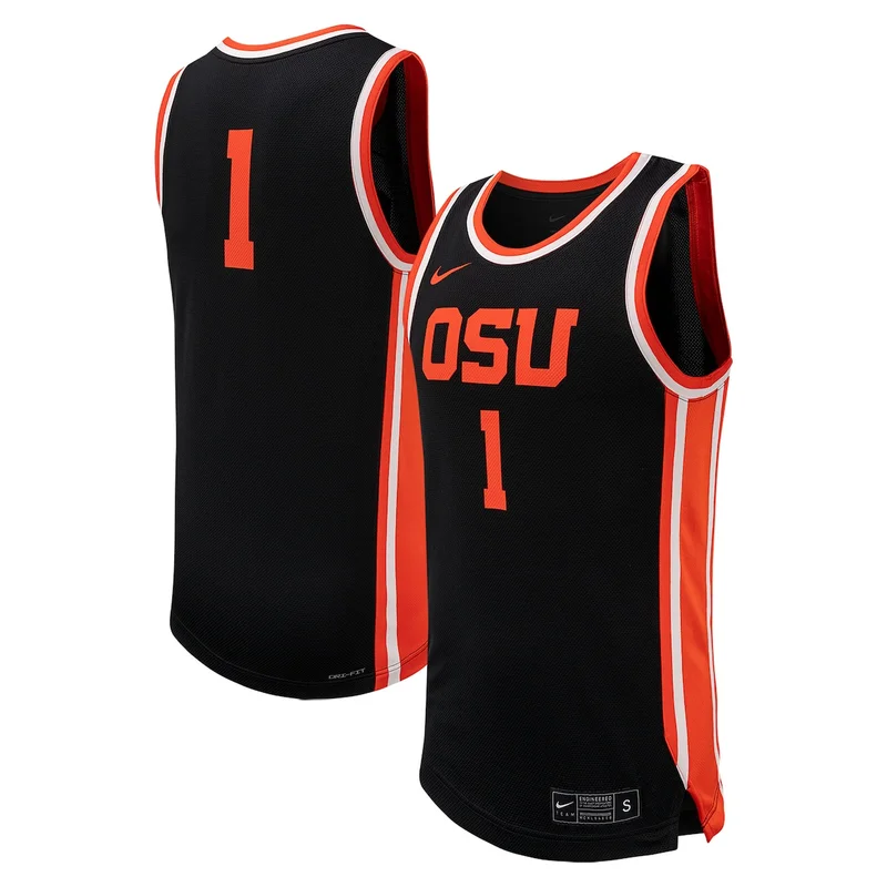 #1 Black Oregon State Beavers Basketball Jersey 