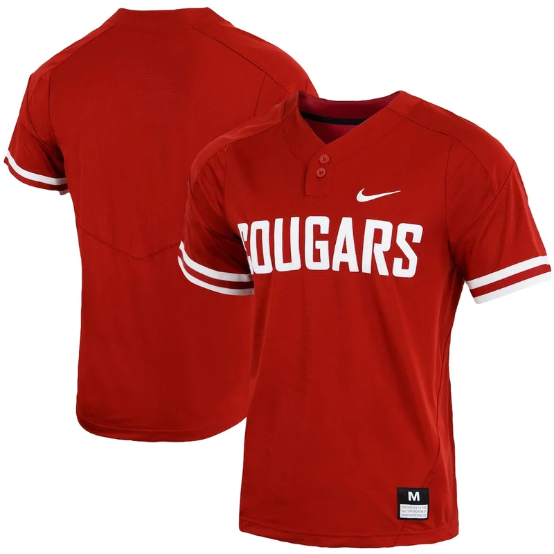 Crimson Washington State Cougars Vapor Elite Two-Button Baseball Jersey 
